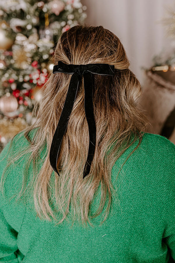 Premium Velvet Bow Hair Clip - Ultimate Elegance in Black