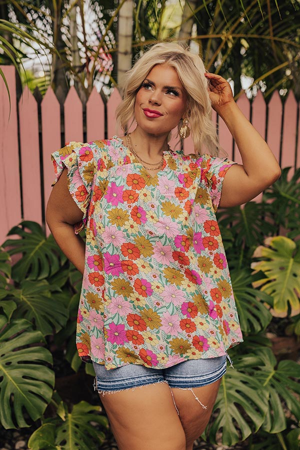 Premium Floral Galore Shift Top - Violet Curves Collection