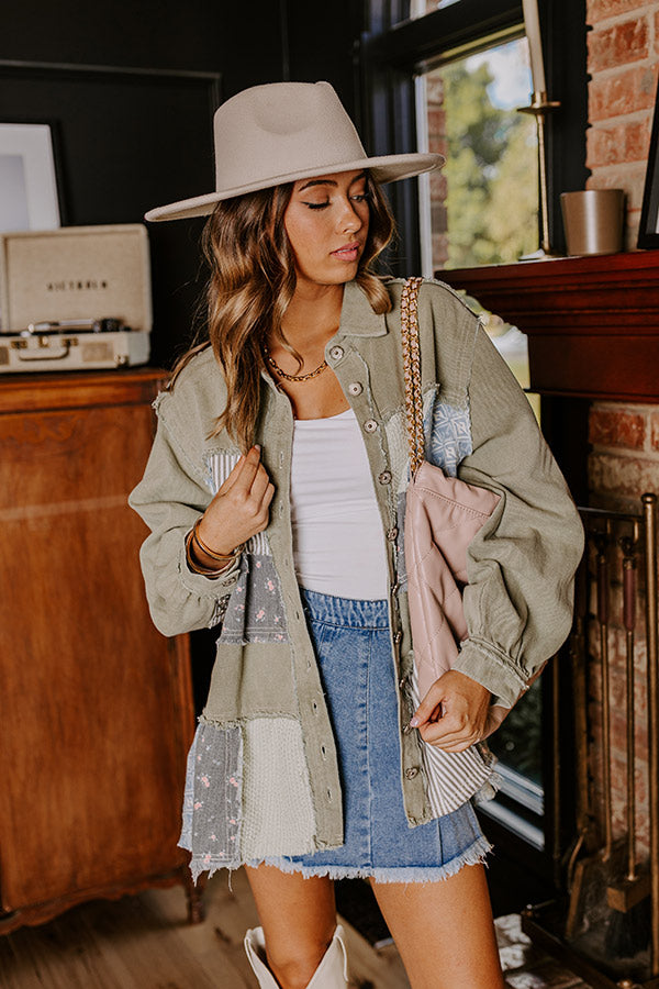 Premium Sage Color Block Jacket - Ultimate Fall Style