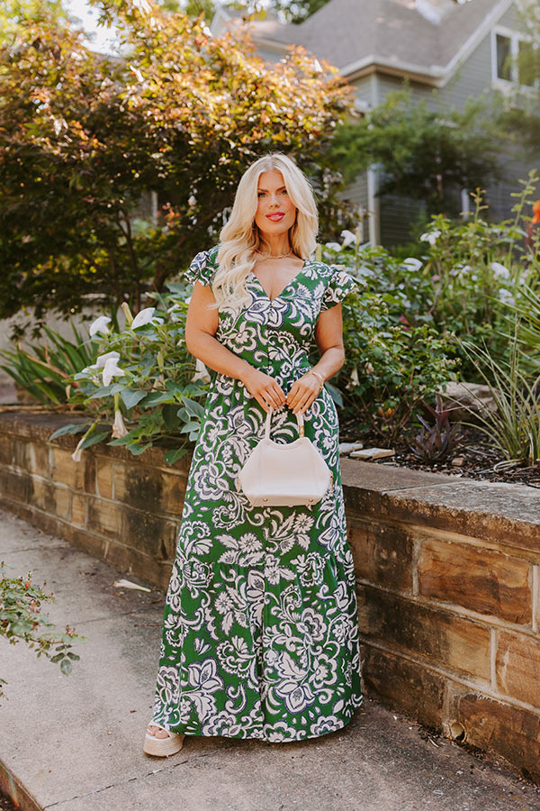 Premium Front Porch Maxi Dress in Hunter Green – Ultimate Casual Elegance