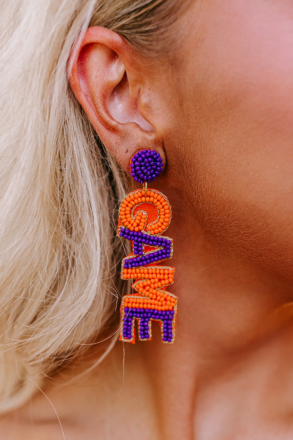 Ultimate Game Day Beaded Earrings - Orange Edition