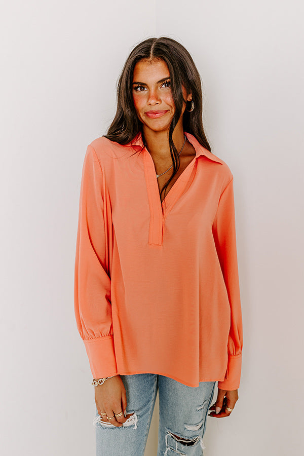 Premium Charleston Getaway Shift Top - Coral