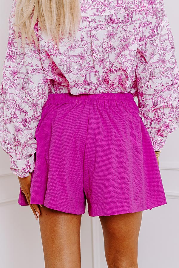 Premium Prep In Your Step High Waist Shorts - Violet Elegance