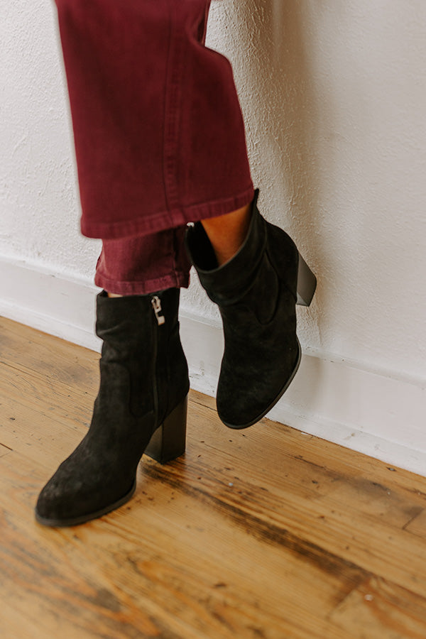 Ultimate Comfort Faux Suede Bootie in Black - Premium Style