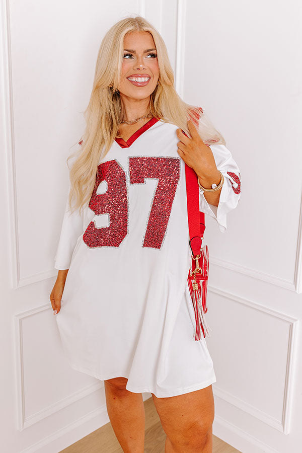 Ultimate Game Day Glam Faux Leather Mini Dress - White