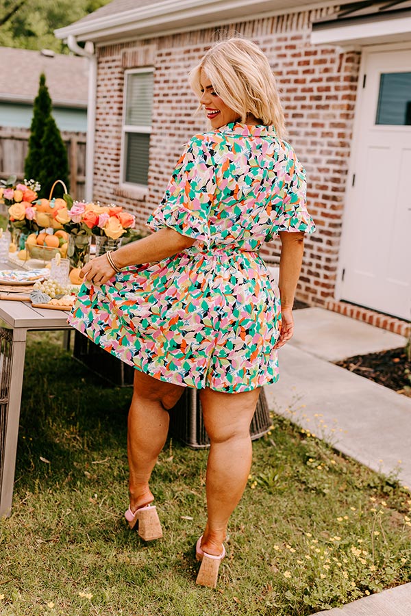 Ultimate Statement Floral Romper - Green Curves Collection