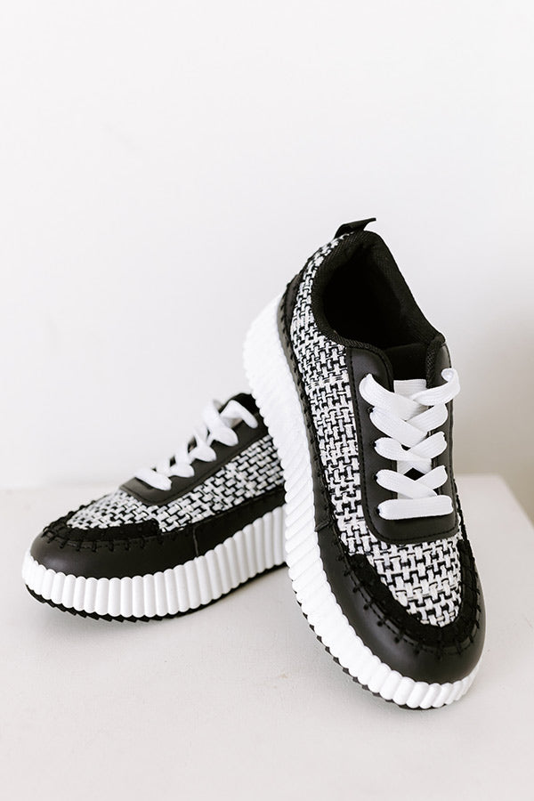 Premium Black Terra Tweed Platform Sneakers - Ultimate Comfort & Style