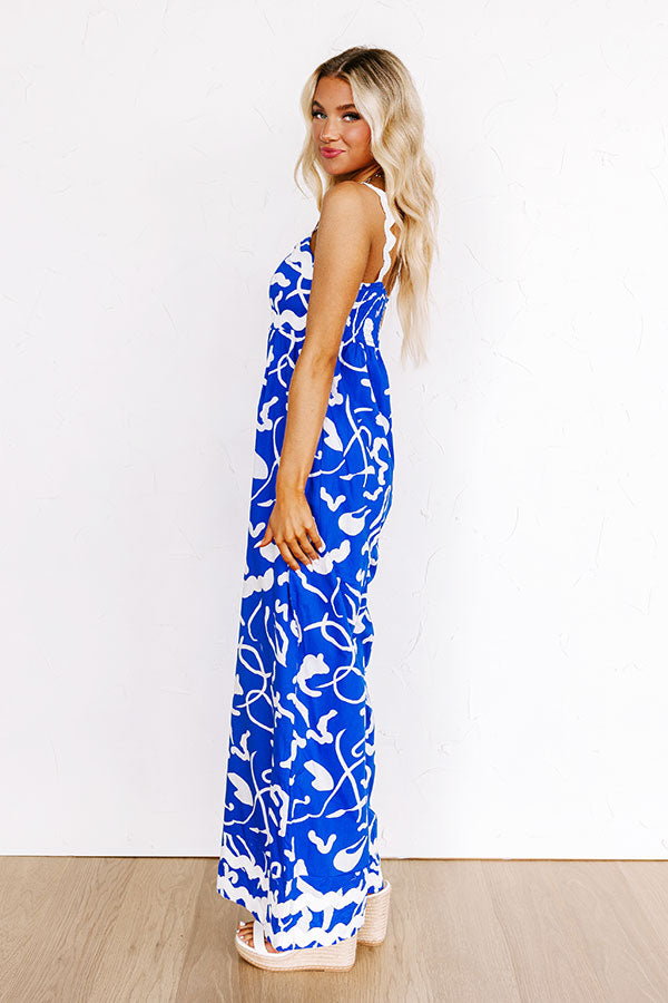 Ultimate Royal Blue Cool Capri Jumpsuit - Chic & Playful Style