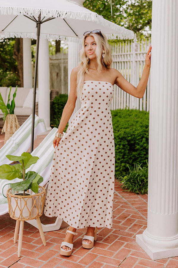 Ultimate Spotted Vineyard Linen-Blend Maxi Dress