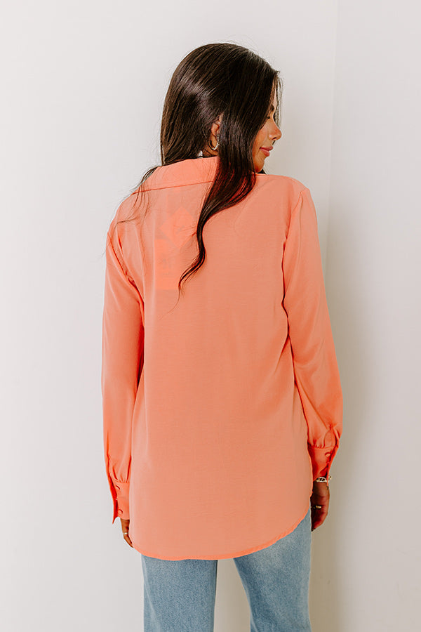 Premium Charleston Getaway Shift Top - Coral