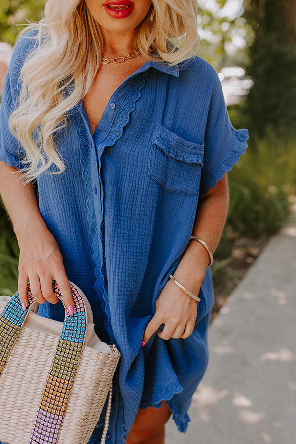 Premium Nashville Stroll Shift Dress - Blue Curves