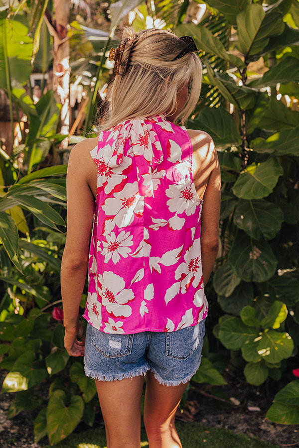 Premium Botanic Bliss Shift Top - Floral Pink