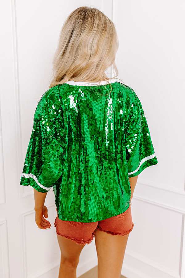 Ultimate Game Day Glow Sequin Top - Green