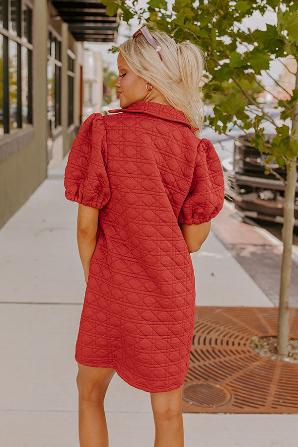 Ultimate Chic Quilted Mini Dress - Crimson Red