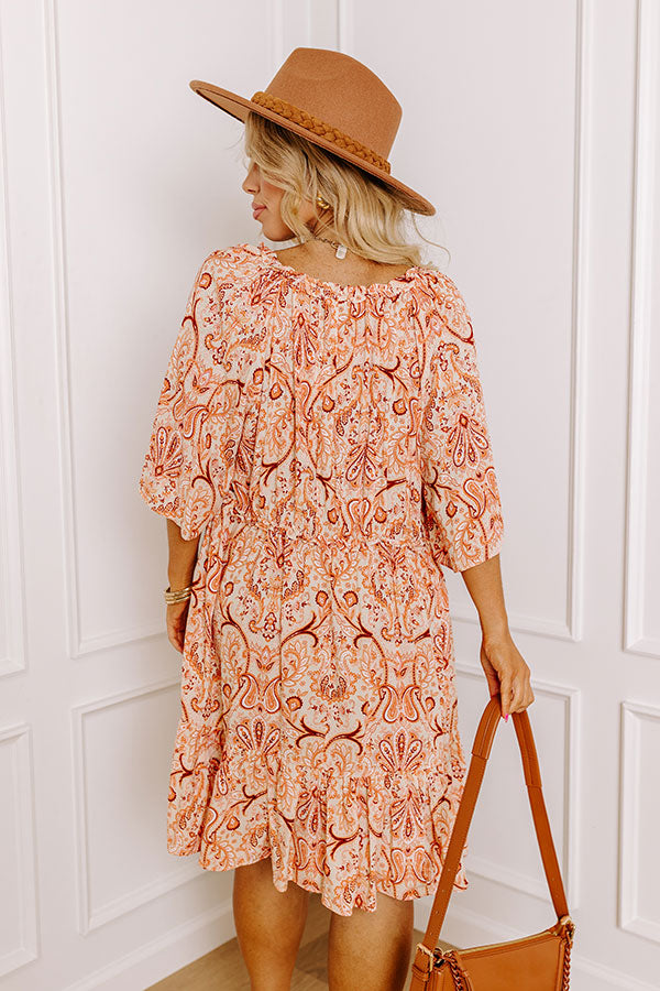 Premium Paisley Shift Dress for Curves - Ultimate Seaside Style