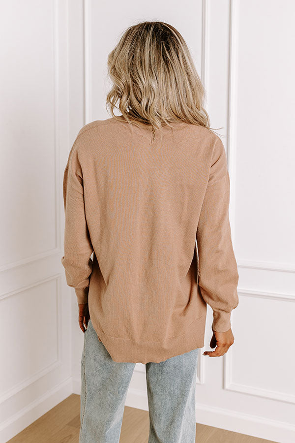 Ultimate Cozy V-Neck Sweater in Iced Mocha