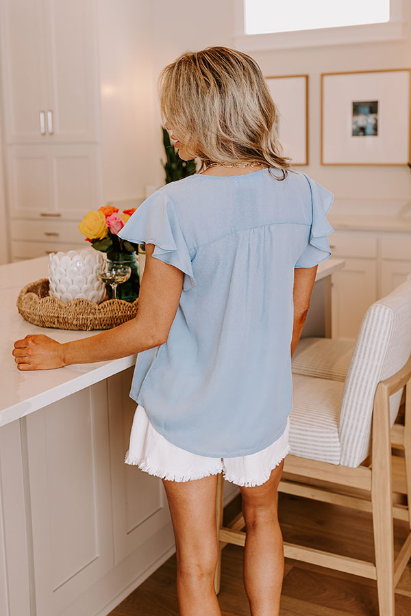 Premium Martini Meetup Shift Top - Airy Blue Chic