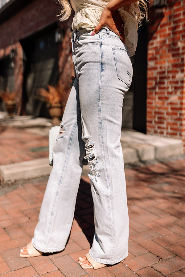 The Becks Premium High Waist Distressed Flare Jeans