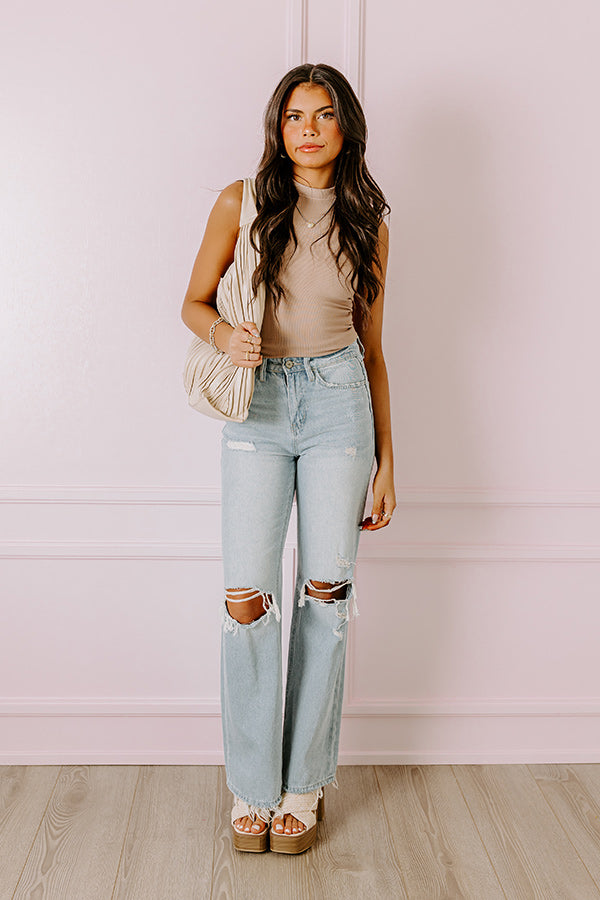 Premium Gilmore High Waist Distressed Flare Jeans