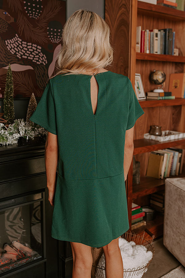 Premium So Charmed Mini Dress in Hunter Green