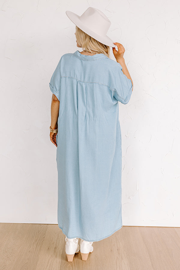 Premium Santa Monica Pier Chambray Midi Dress