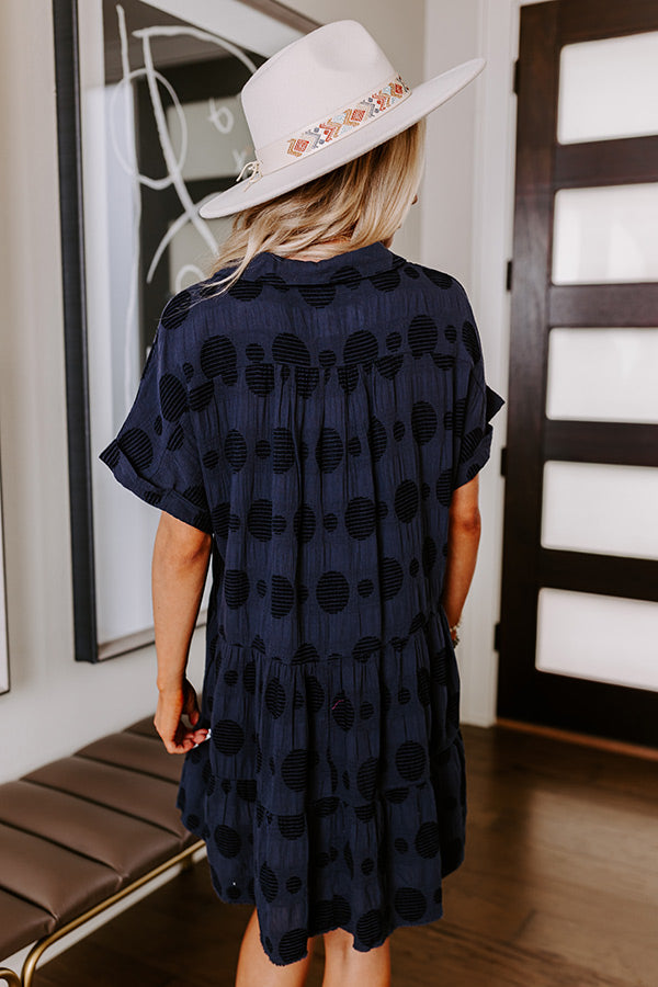 Ultimate Twirl-Worthy Navy Babydoll Dress