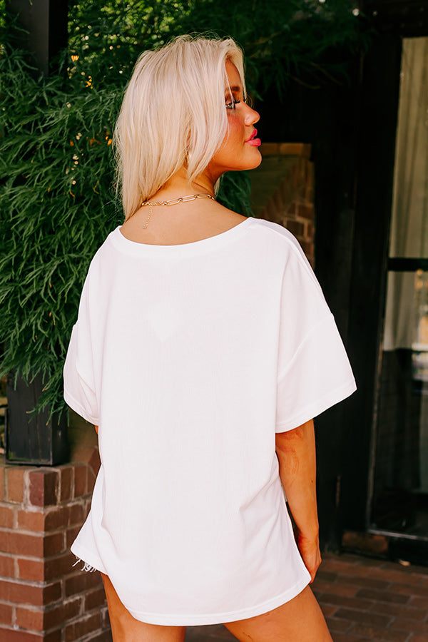 Premium Tailgate Tee: Classy Until Kick Off in White