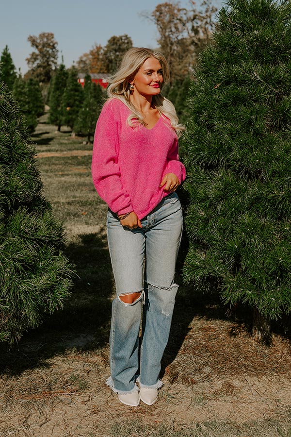 Ultimate Comfort: Adorable Vibes Pink Knit Sweater