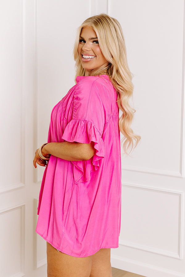 Premium Summer Breeze Shift Top - Ultimate Pink Curves