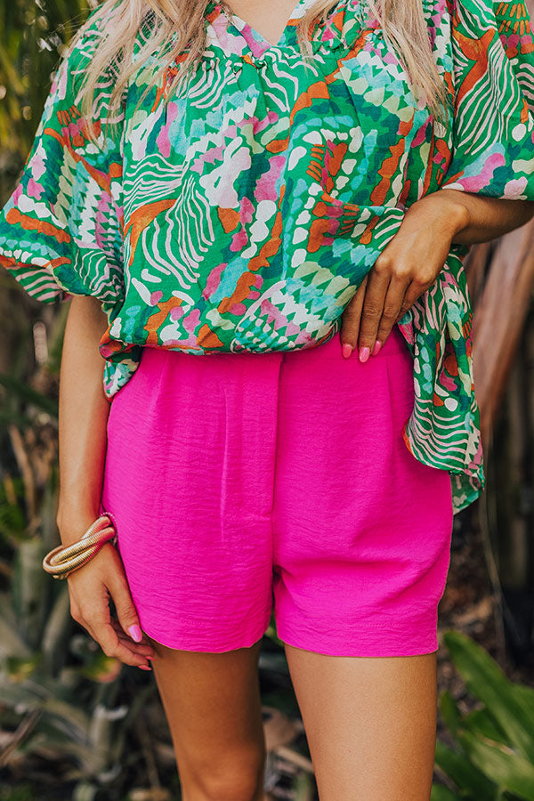 Ultimate Chloe High Waist Shorts - Hot Pink Edition