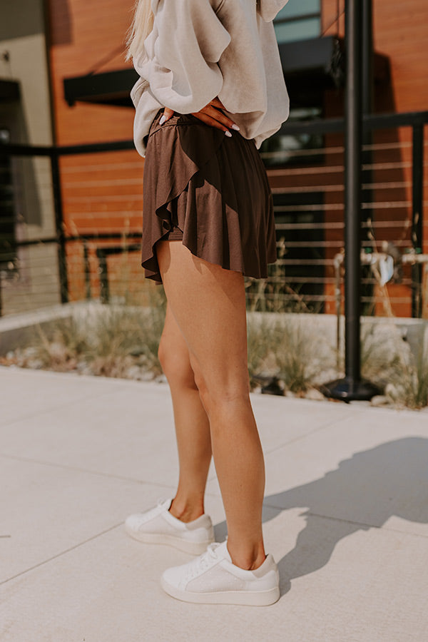 Premium High Waist Skort - Chestnut | Ultimate Athleisure Style