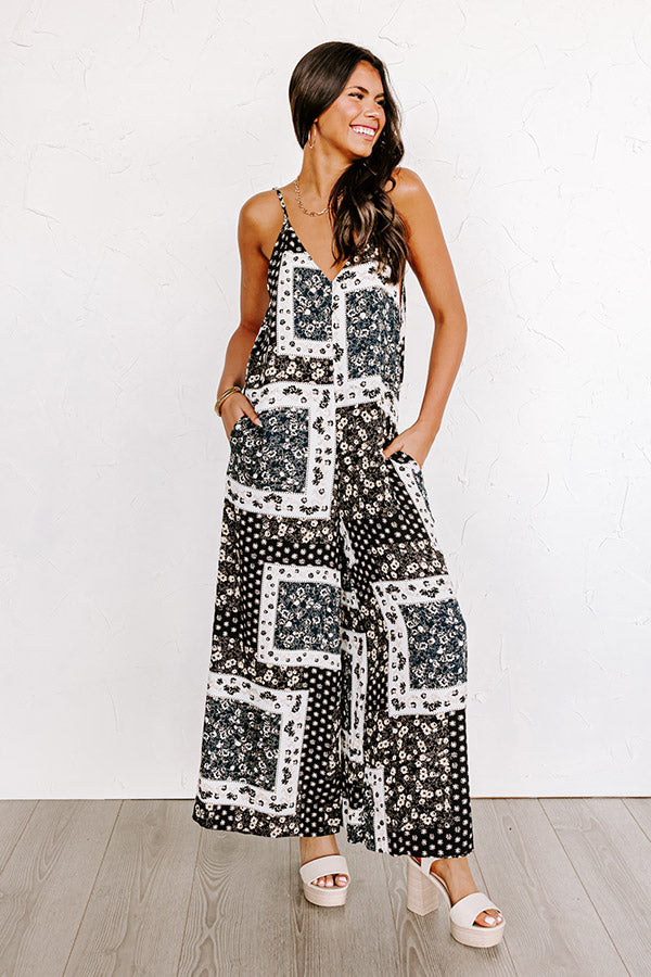 Ultimate Black Latte To Go Jumpsuit - Premium Floral Print