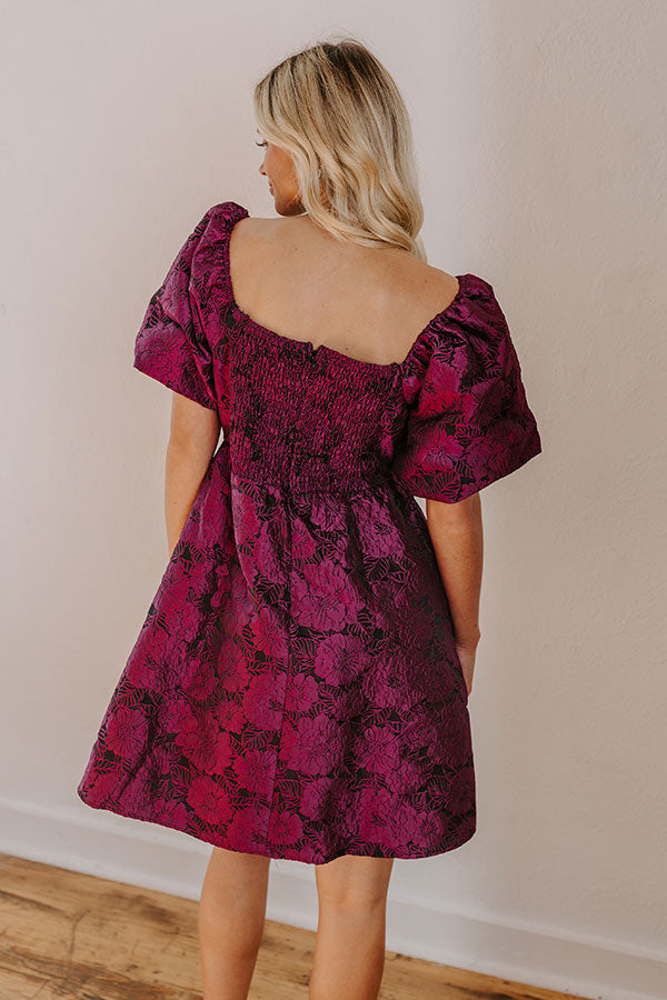 Ultimate Romantic Floral Jacquard Mini Dress