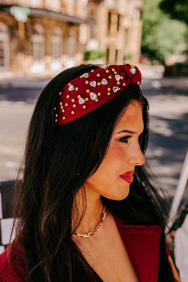 Premium Effortless Radiance Embellished Headband - Wine