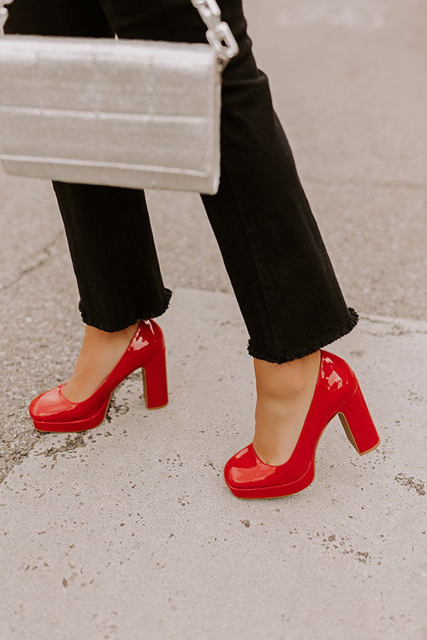 Premium Caroline Patent Heel - Ultimate Red Elegance