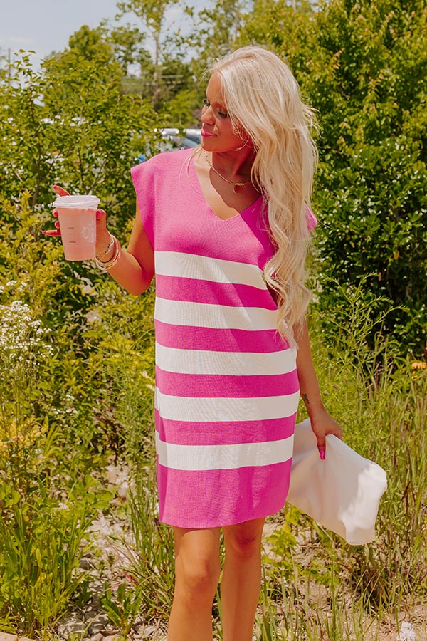 Premium Country Club Knit Mini Dress in Soft Pink