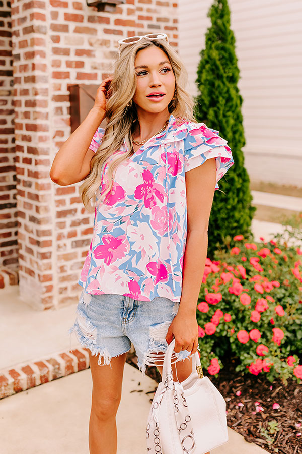 Premium Call It Bliss Floral Shift Top - Feminine Elegance