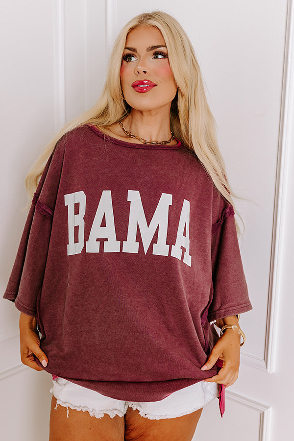 Premium Bama Oversized Vintage Wash Tee - Ultimate Team Spirit