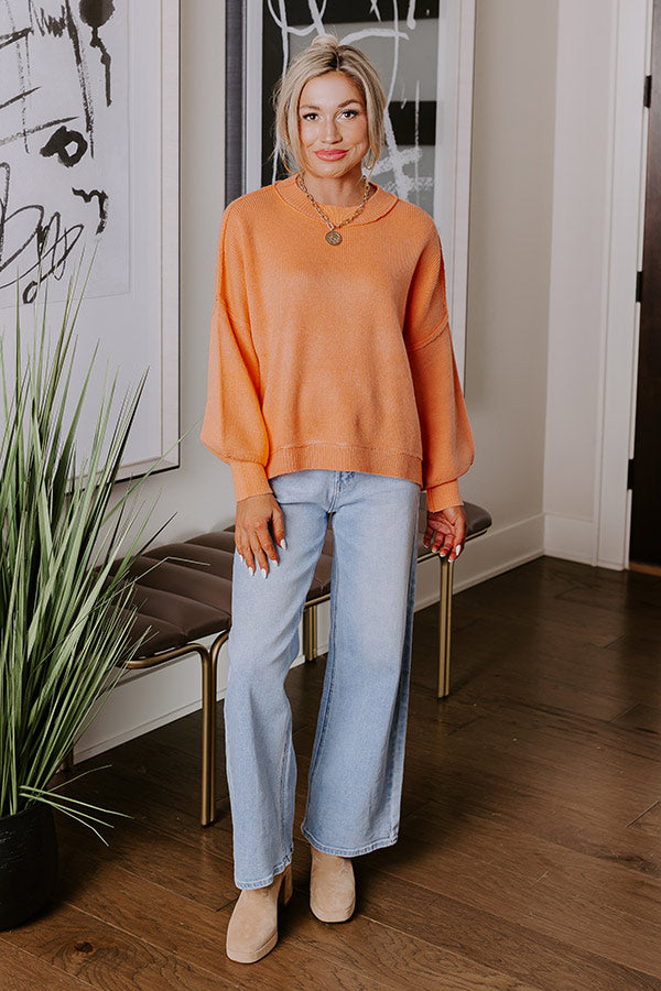 Premium Nectarine Knit Sweater - Ultimate Road Trip Essential