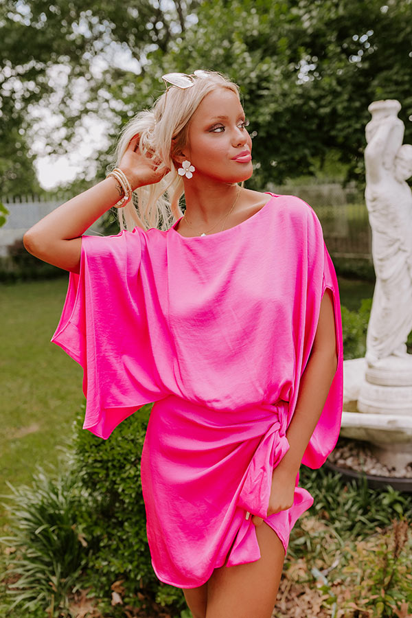 Ultimate Summer Cocktail Party Mini Dress in Vibrant Hot Pink