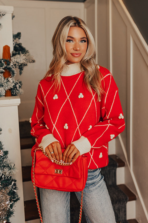 Premium Holiday Magic Sweater - Festive Red