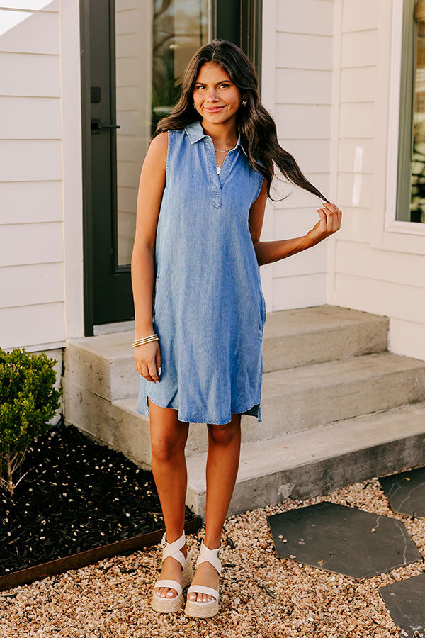 Premium Coast-to-Coast Chambray Mini Dress