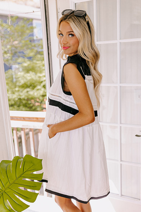 Premium Social Meetup Woven Mini Dress - White
