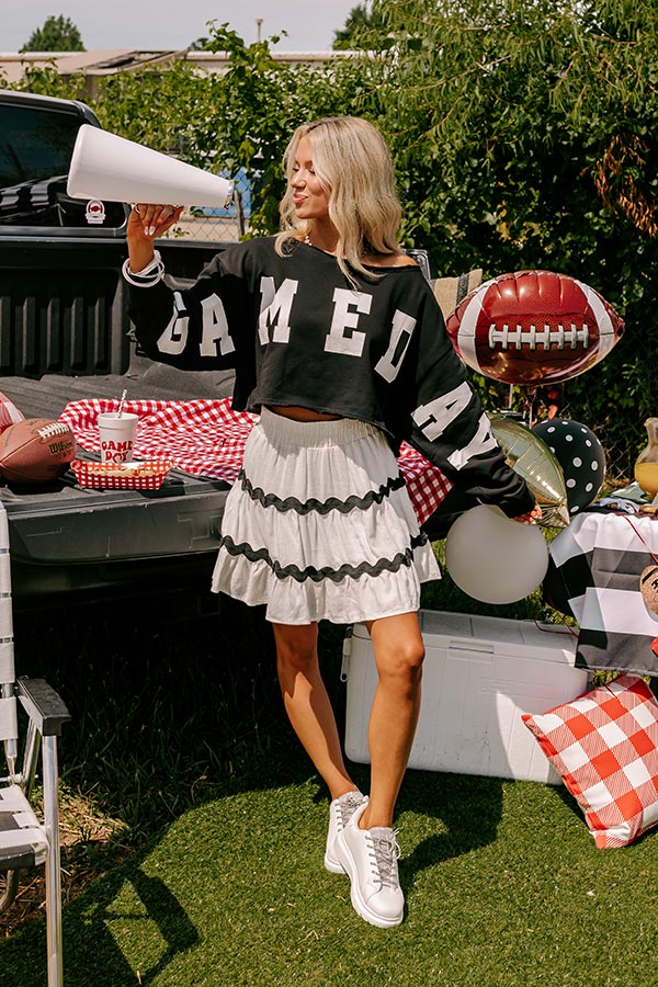 Ultimate Game Day Crop Sweatshirt - Black Edition