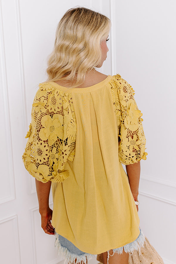 Premium Boho Love Linen-Blend Shift Top - Primrose Yellow