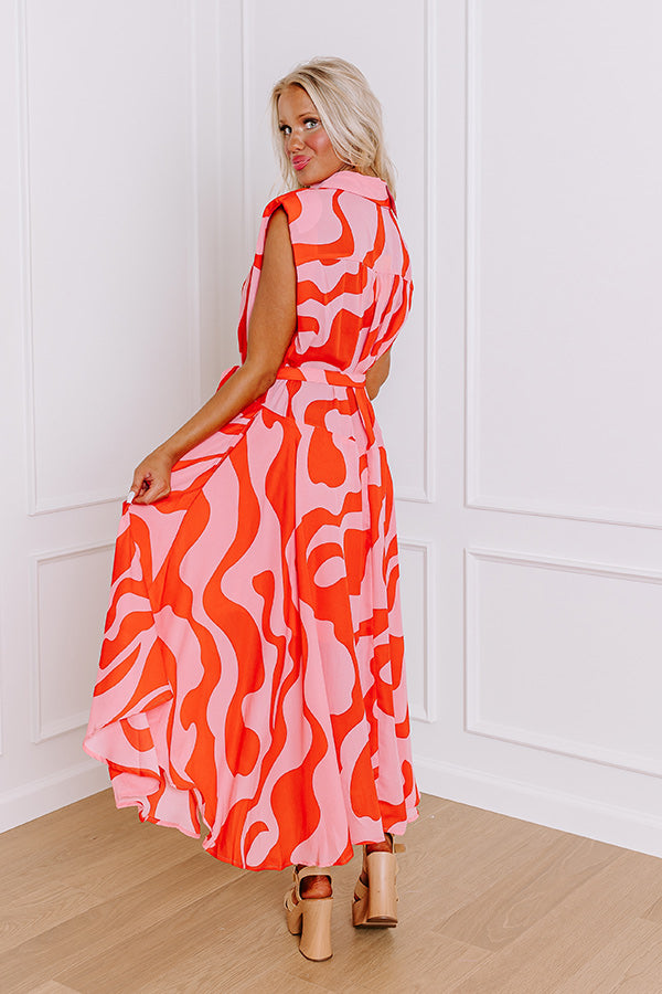 Ultimate Feeling Groovy Chiffon Midi Dress