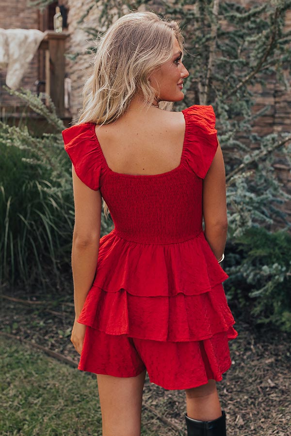 Ultimate Dance Floor Ruffle Romper - Premium Red Edition