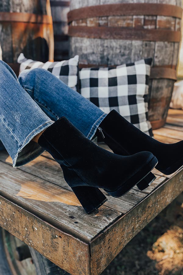 Premium Velvet Bootie - Ultimate Comfort in Black