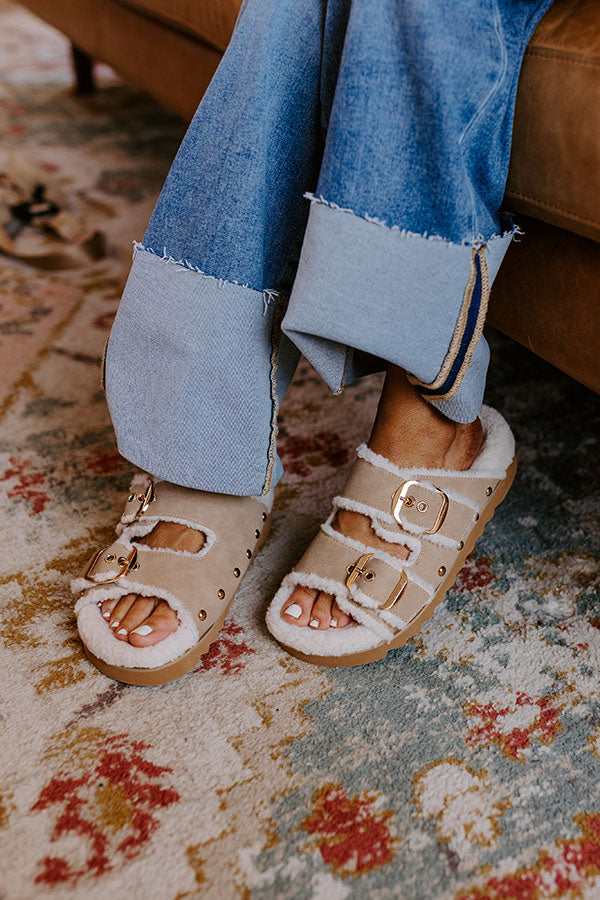 Premium Tresor Faux Nubuck Sandals - Warm Taupe