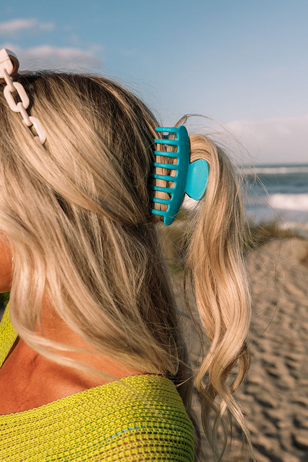 Premium Ocean Blue Hair Claw Clip - Ultimate Beach Style